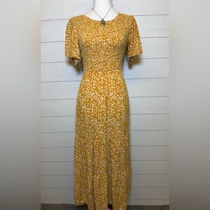 Zesica Floral Maxi Dress in Mustard Small